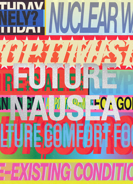 the album cover for Spanish Love Songs - Future Nausea [White w/ Blue, Red and Gold Splatter]