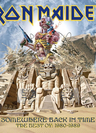the album cover for Iron Maiden - Somewhere Back In Time: The Best Of 1980-1989