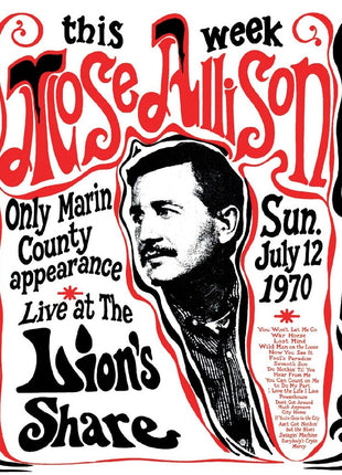the album cover for Mose Allison - Live At The Lion's Share July 12 1970 - Remastered