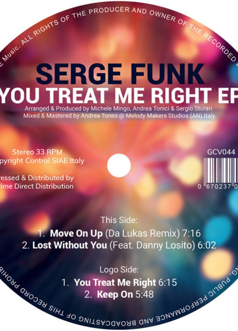 the album cover for Serge Funk - You Treat Me Right