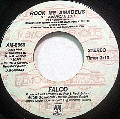 Falco : Rock Me Amadeus (The American Edit) / Vienna Calling (The New '86 Edit / Mix) (7", RE)