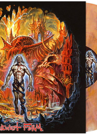 the album cover for 200 Stab Wounds - Lowest Form [Rigor Mortis - Yellow Orange Black Marble]