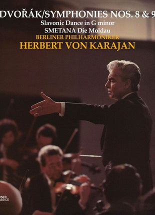 the album cover for Herbert Karajan  Von - Dvorak Symphonies 8 & 9 Smetana Moldau