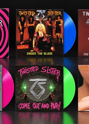 the album cover for Twisted Sister - Totally Twisted: The Studio Albums 1982-1987 [Multicolor 5LP Box Set]