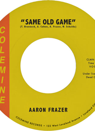 the album cover for Aaron Frazer - Same Old Game / Let Your Love Grow