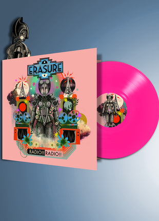 the album cover for Erasure - Radio !! Radio !! [Indie Exclusive Hot Pink]