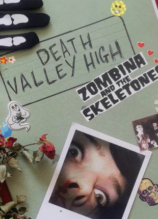 the album cover for Zombina & The Skeletones - Death Valley High (Bonus Cd) [Clear Vinyl] (Red) [With Booklet]