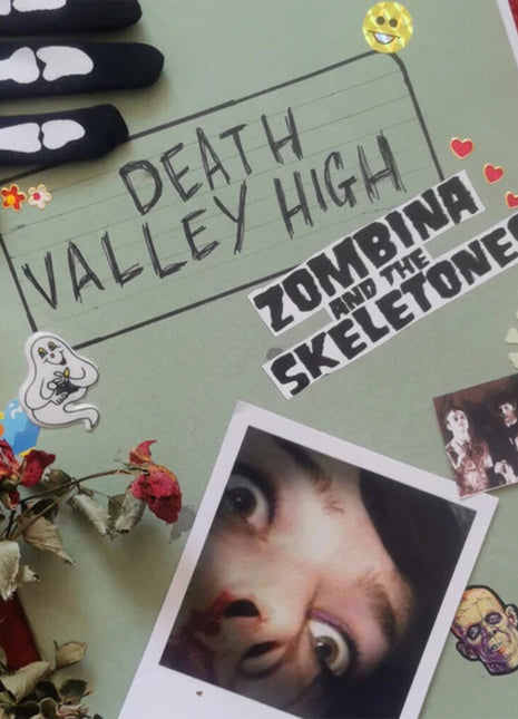 the album cover for Zombina & The Skeletones - Death Valley High (Bonus Cd) [Clear Vinyl] (Red) [With Booklet]