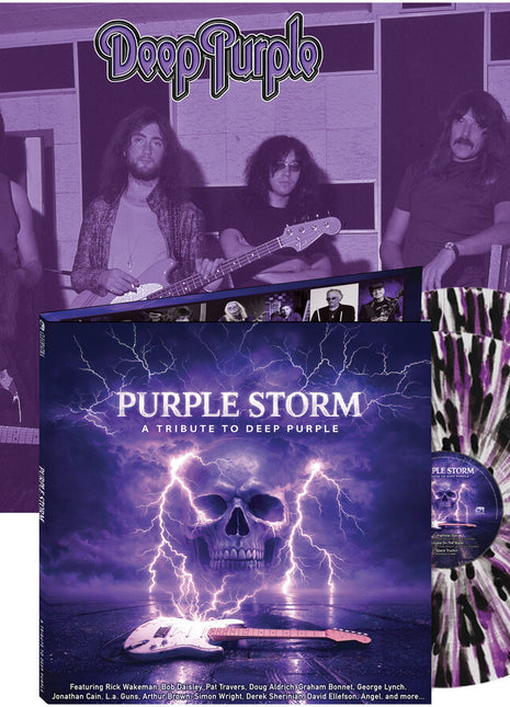 the album cover for Various Artists - Purple Storm - A Tribute to Deep Purple [Clear / Black / Purple Splatter]
