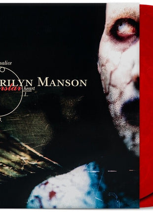 the album cover for Marilyn Manson - Antichrist Superstar - 30th Anniversary Edition [Iridescent Red with Gold Swirl]