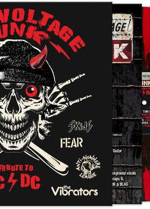 the album cover for Various Artists - HIGH VOLTAGE PUNK - A TRIBUTE TO AC/DC [Black / Red Splatter]