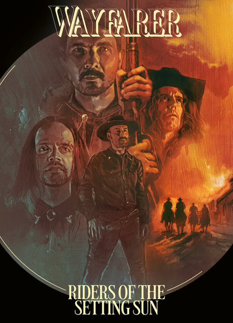 the album cover for Wayfarer - RIDERS OF THE SETTING SUN