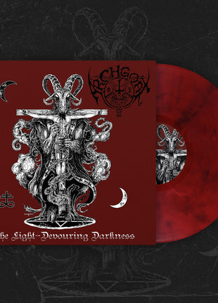 the album cover for Archgoat - Light-Devouring Darkness - Opaque Red Smoke Vinyl