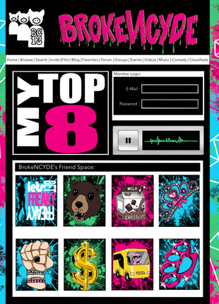 the album cover for Brokencyde - Myspace Top 8 [Colored Vinyl] (Pnk)