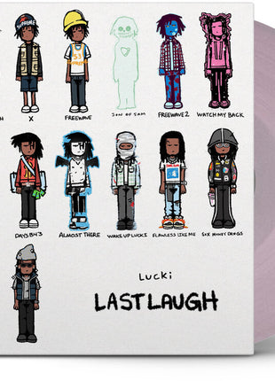 the album cover for Lucki - Last Laugh Archive Tape [Indie Exclusive] Pink Glitter [Colored Vinyl]