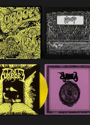 the album cover for Xysma - Maggots: Original Artyfacts From the First Finnish Death Metal Era Part Ii (3-7inch/blue 7inch)