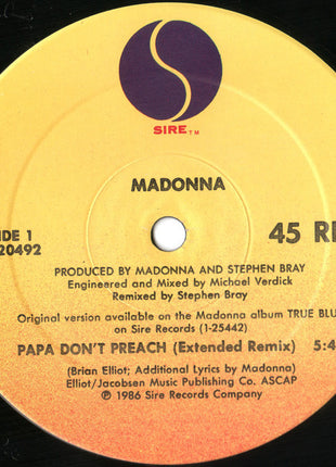 Madonna : Papa Don't Preach (12", Maxi, SRC)