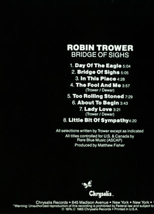 Robin Trower : Bridge Of Sighs (CD, Album, RE)