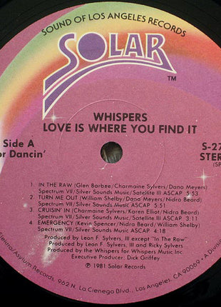 The Whispers : Love Is Where You Find It (LP, Album, SP )