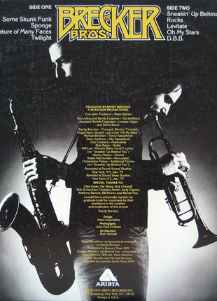 The Brecker Brothers : The Brecker Bros. (LP, Album, PRC)