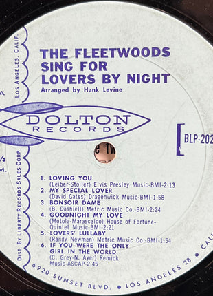 The Fleetwoods : Sing For Lovers By Night (LP, Mono)