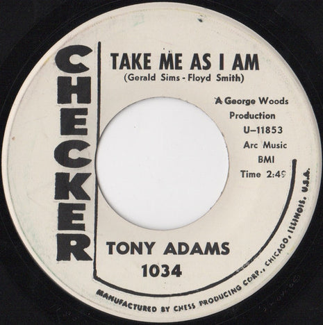 Tony Adams (8) : Take Me As I Am (7", Promo)