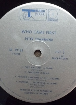Peter Townshend* : Who Came First (LP, Album, Glo)