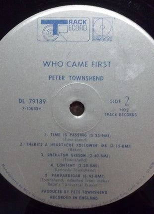 Peter Townshend* : Who Came First (LP, Album, Glo)