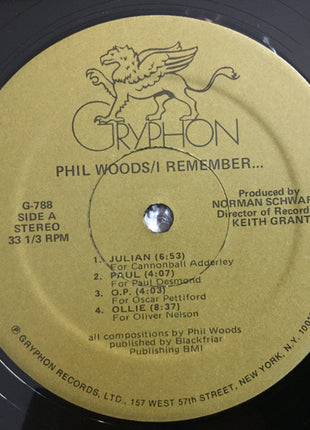 Phil Woods : I Remember... (LP, Album, Gat)
