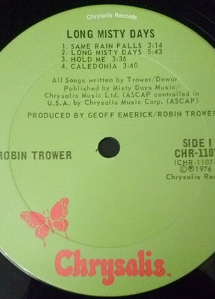Robin Trower : Long Misty Days (LP, Album, Ter)
