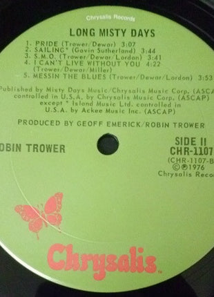 Robin Trower : Long Misty Days (LP, Album, Ter)