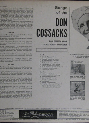 Don Kosaken Chor Serge Jaroff : Songs Of The Don Cossacks (LP)