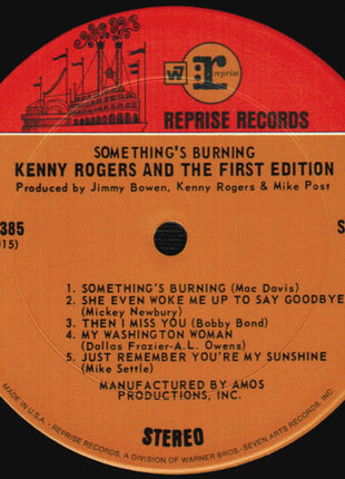 Kenny Rogers & The First Edition : Something's Burning (LP, Album, San)