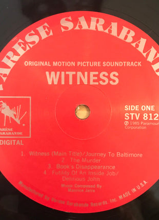 Maurice Jarre : Witness (Original Motion Picture Soundtrack) (LP, Album)