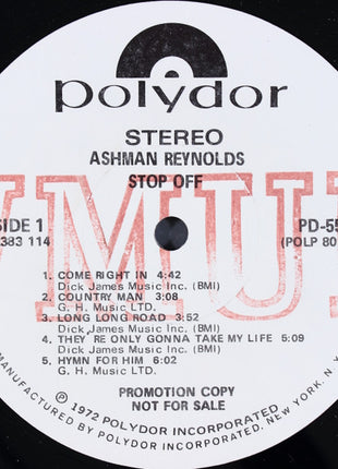 Ashman Reynolds : Stop Off (LP, Promo)