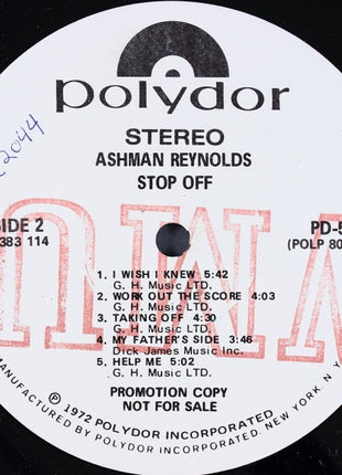 Ashman Reynolds : Stop Off (LP, Promo)