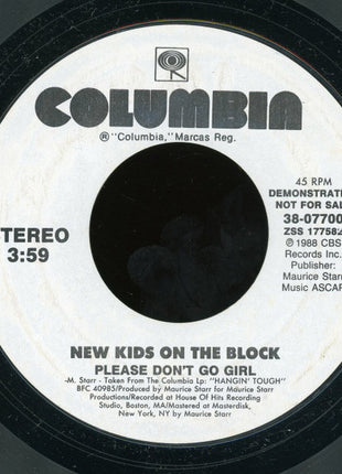 New Kids On The Block : Please Don't Go Girl  (7", Single, Promo, Styrene)