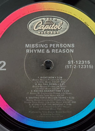Missing Persons : Rhyme & Reason (LP, Album, Jac)