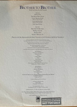 Gino Vannelli : Brother To Brother (LP, Album, Promo)