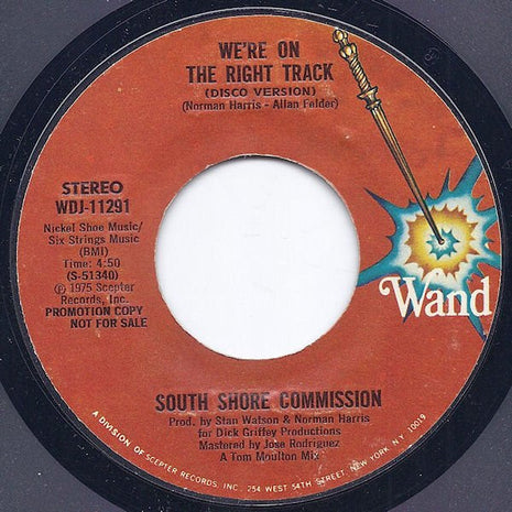 South Shore Commission : We're On The Right Track (7", Single, Promo)