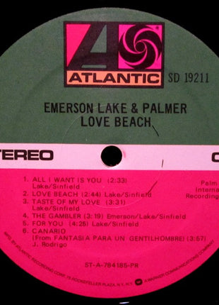 Emerson, Lake & Palmer : Love Beach (LP, Album, PR)
