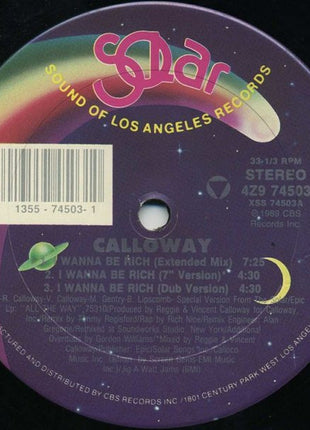 Calloway : I Wanna Be Rich (12", Maxi)