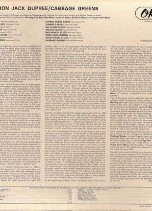 Champion Jack Dupree : Cabbage Greens (LP, Comp, Mono)