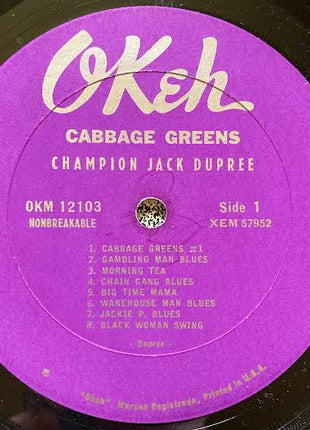 Champion Jack Dupree : Cabbage Greens (LP, Comp, Mono)