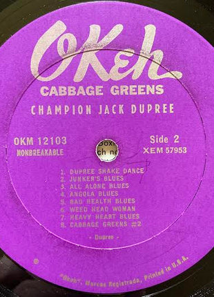 Champion Jack Dupree : Cabbage Greens (LP, Comp, Mono)