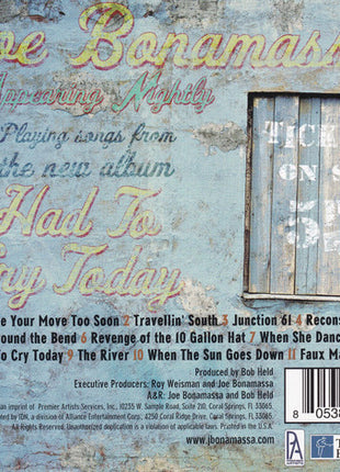 Joe Bonamassa : Had To Cry Today (CD, Album)