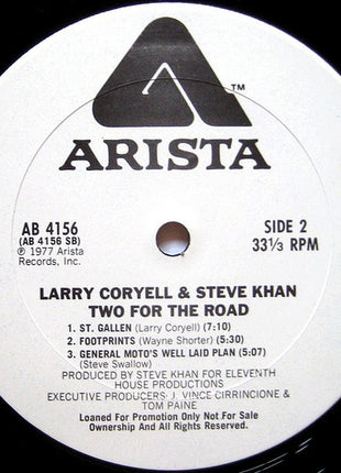 Larry Coryell - Steve Khan : Two For The Road (LP, Album, Promo)