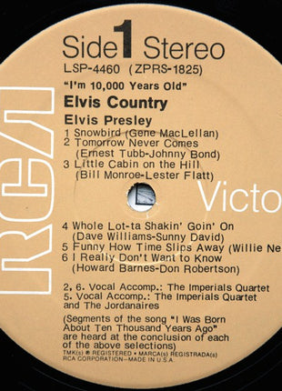 Elvis Presley : Elvis Country (I'm 10,000 Years Old) (LP, Album, RE, Uni)