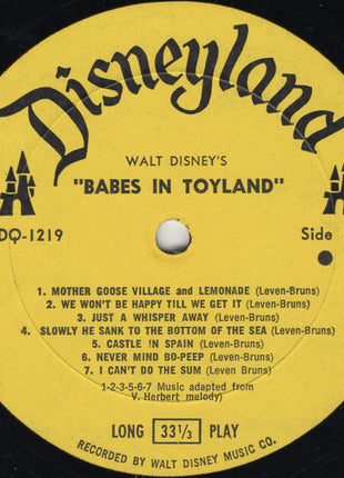 Unknown Artist : Walt Disney's Babes In Toyland (LP, Album)