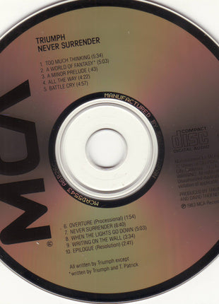 Triumph (2) : Never Surrender (CD, Album)